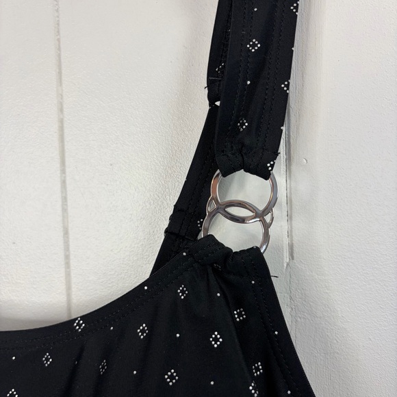 Krista Ruched Tankini Swim Top Aloha Skirt Bikini Bottom Black size Large 10 - Picture 5 of 10